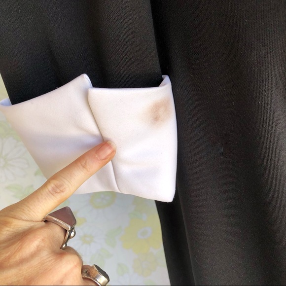 SOLD Vintage🌟70s Ruffle Collared Tuxedo Jumpsuit - Picture 5 of 6